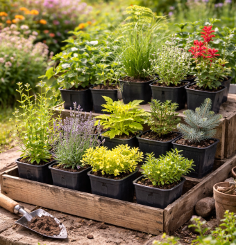 растения в горшке